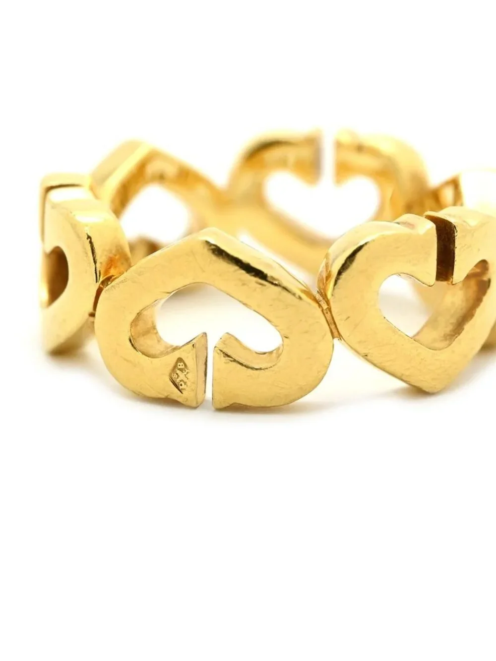 Cartier Ring C Heart Diamond Yellow Gold 49 18k Pave